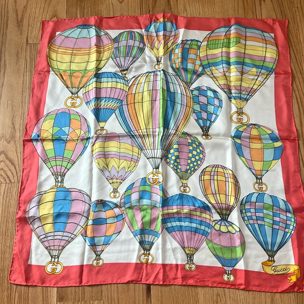 Vintage Gucci Hot Air Balloon Scarf